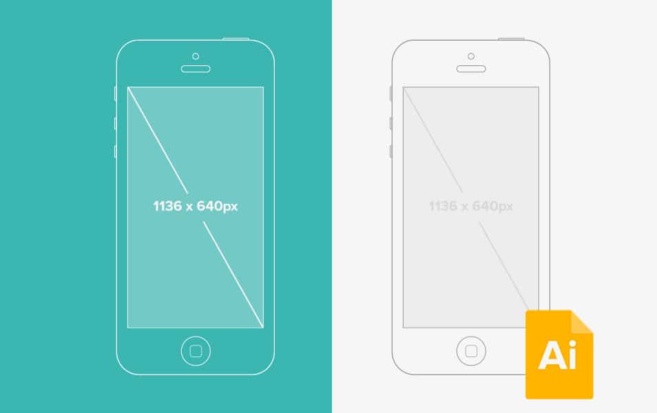 Illustrator iPhone 5 Wireframe Mockup