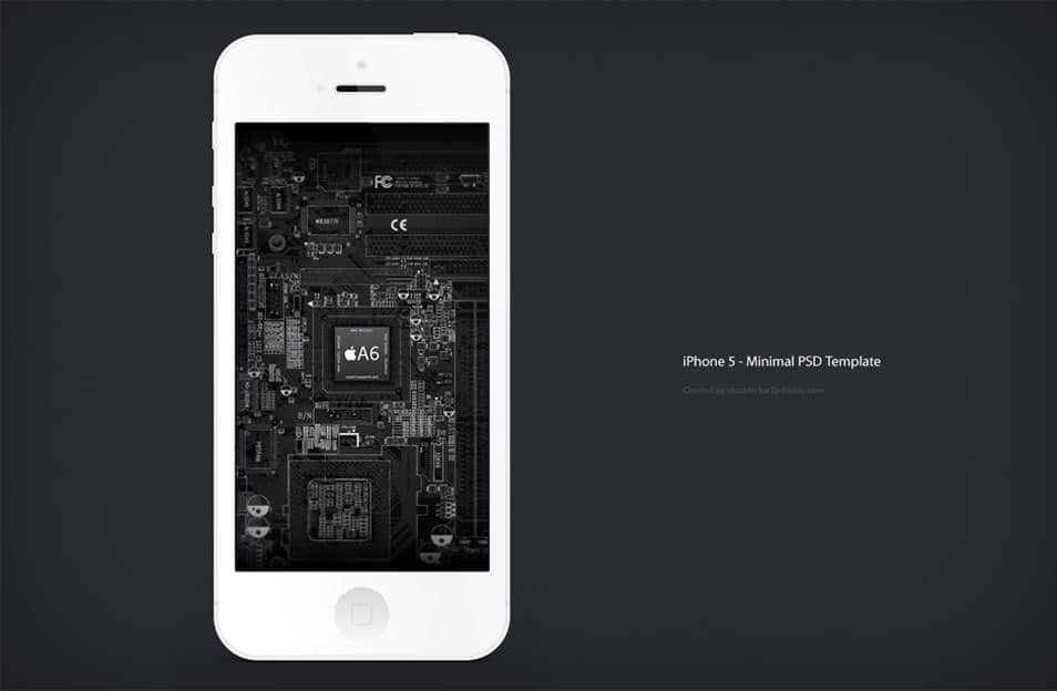 Minimal iPhone 5 Mockup PSD