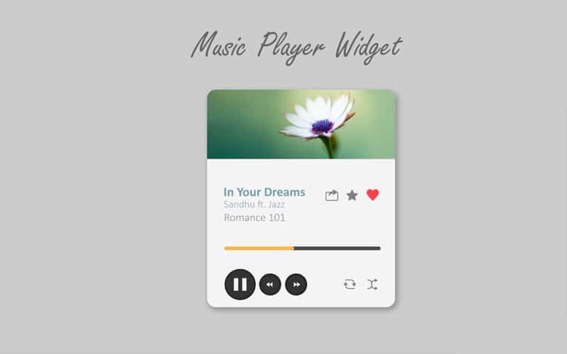 100 + Web Widget Designs PSD 41 Music Player Widget
