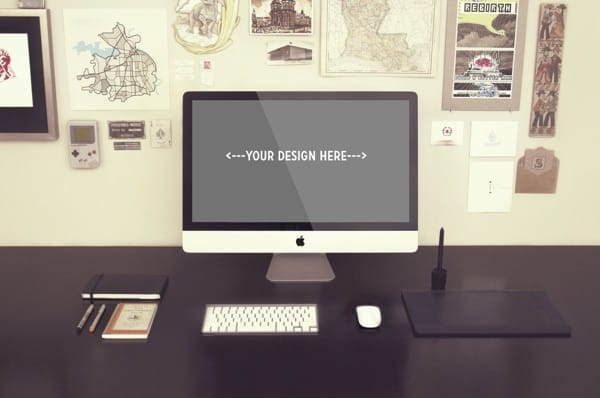 Free Workspace Mockup Design Templates 251 Photorealistic Device Mock Ups