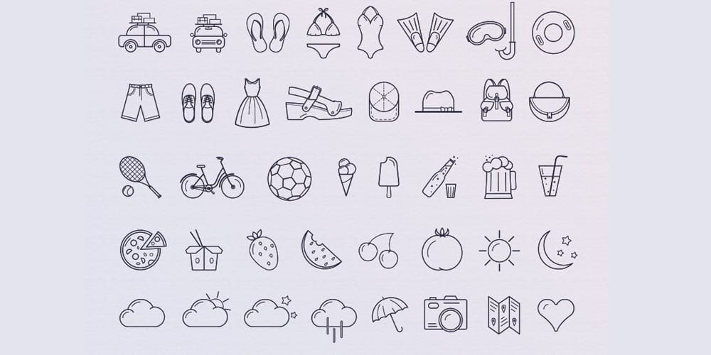 Latest Free Web Elements from June 2014 53 Summer Icons