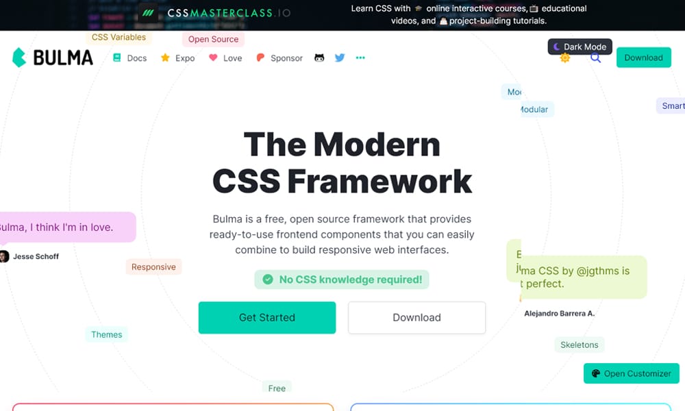 Ultimate CSS Resources (CSS Tools, Frameworks, Ebooks, Snippets..) 23 bulma