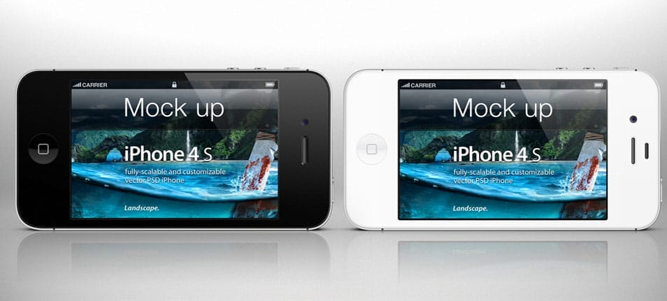 iPhone 4s Psd Landscape Mockup