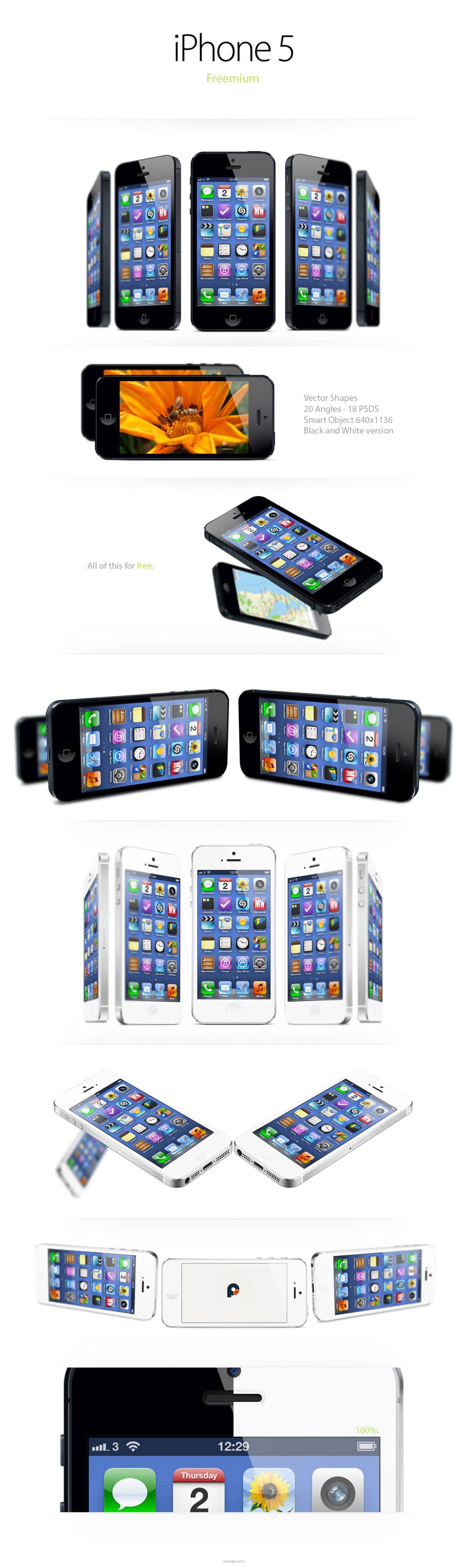 iPhone 5 Mock ups FREEMIUM