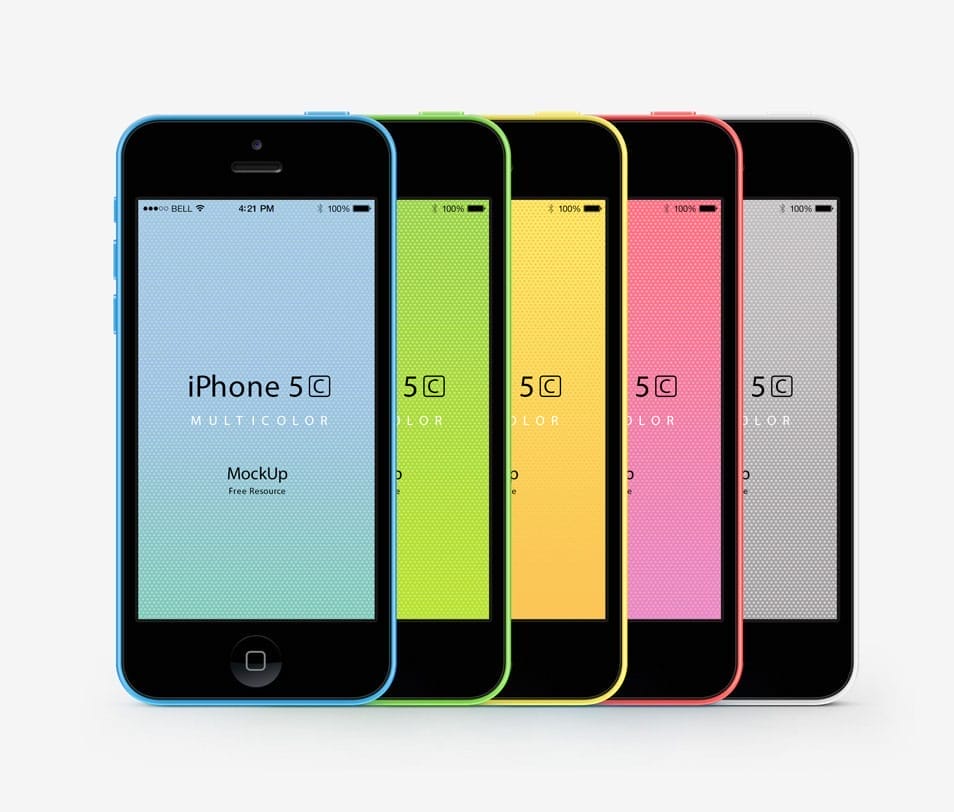 iPhone 5C Psd Vector Mockup