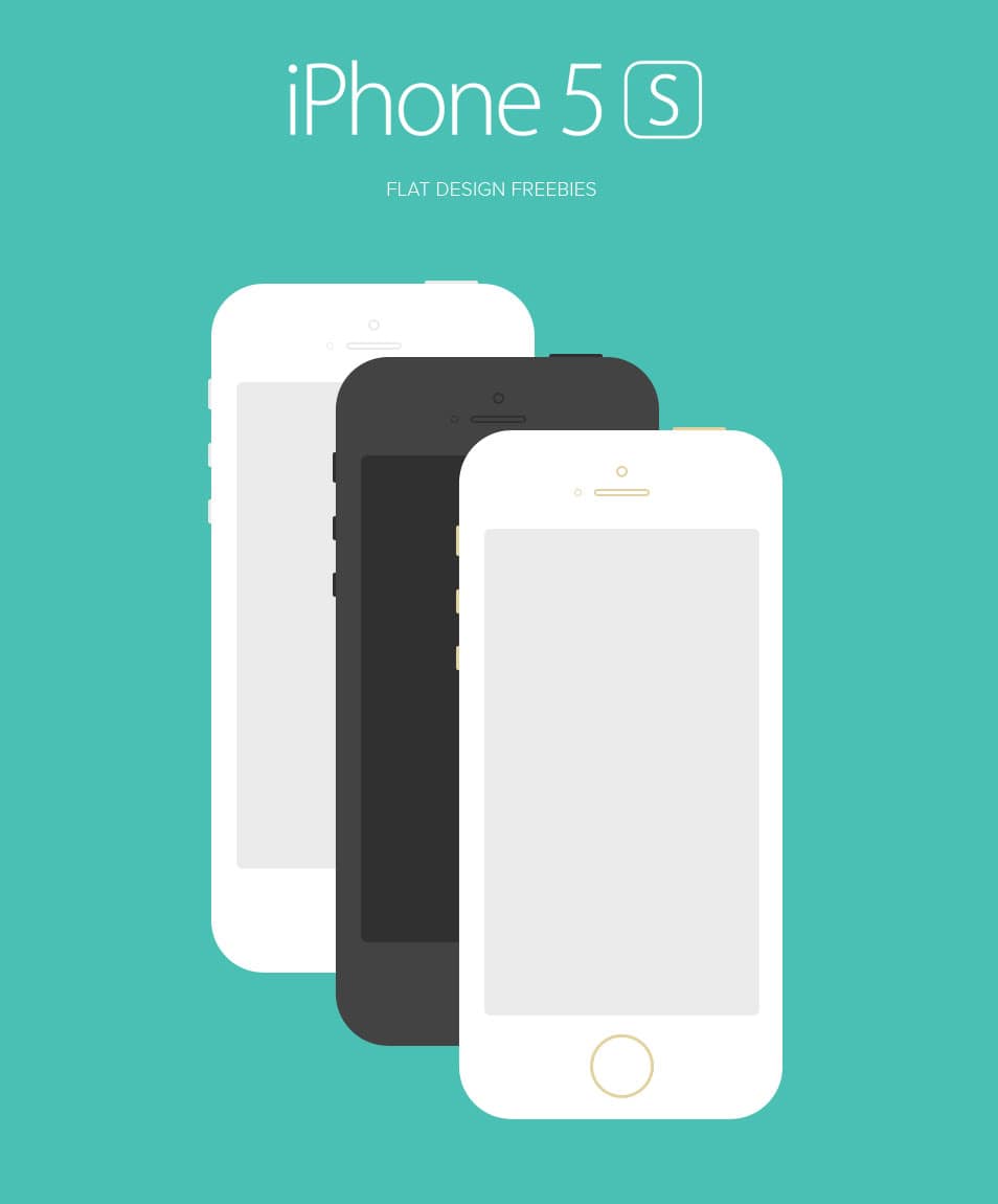 iPhone 5S Flat Design PSD