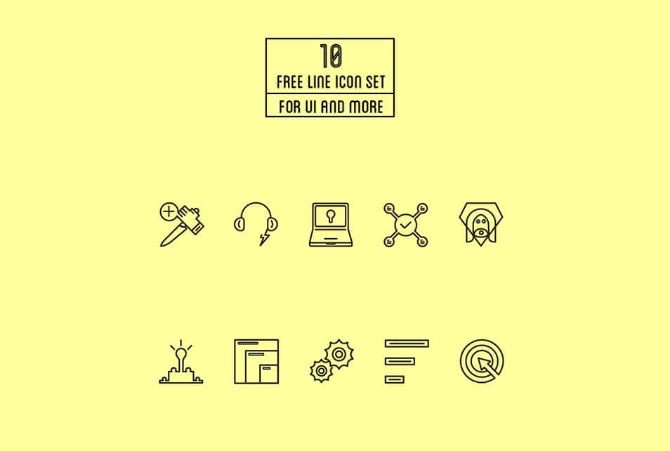 10 Free Line Icons Set