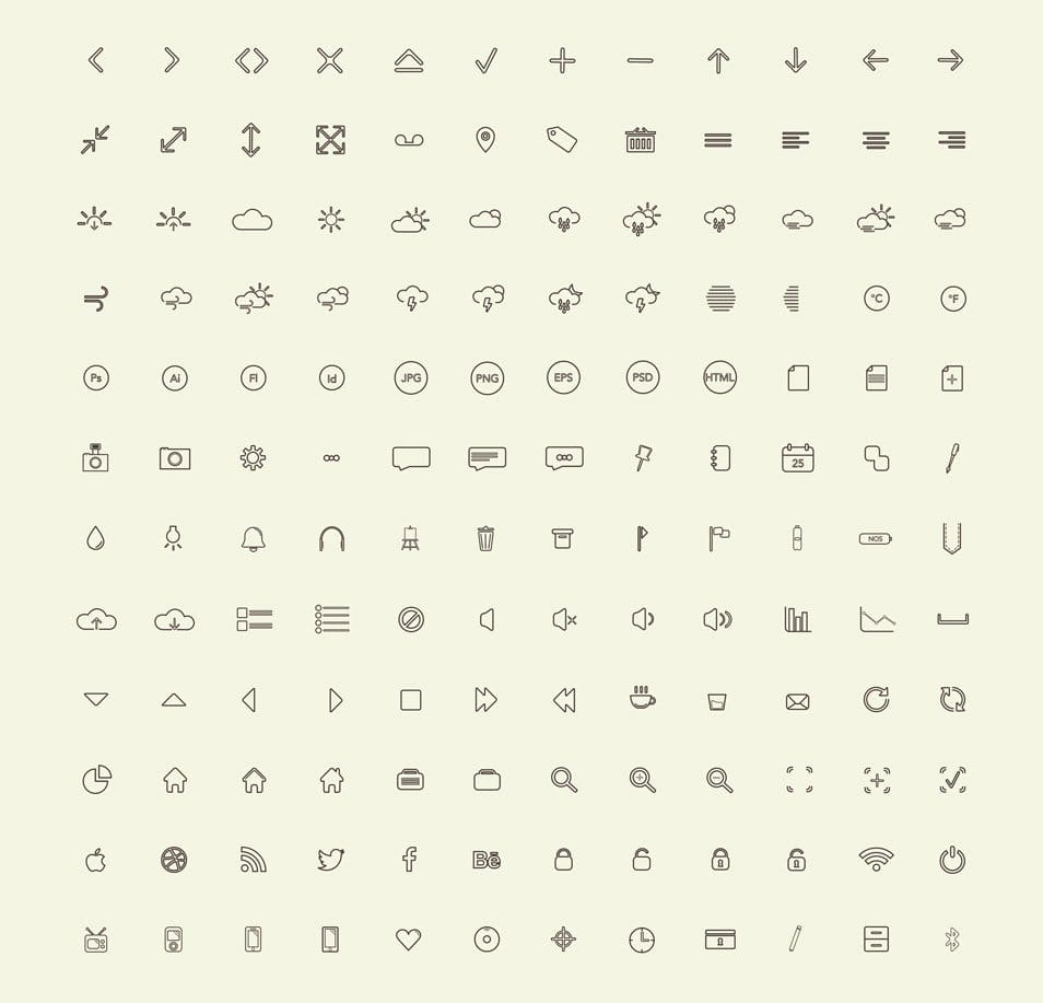 144 Free Vector Icon Set