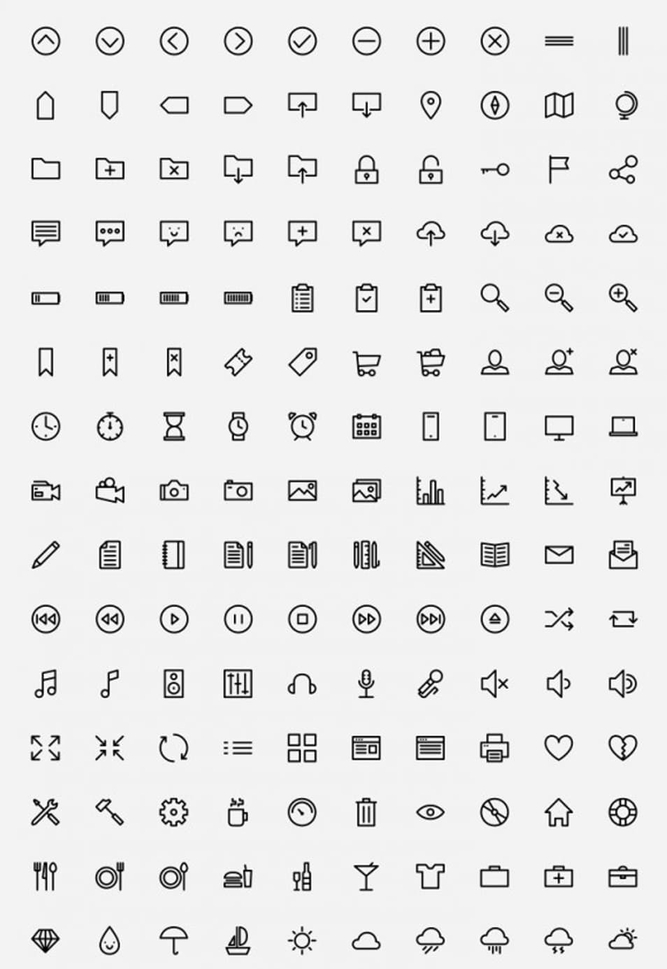 150 outlined icons