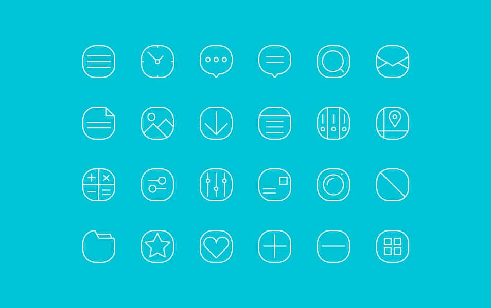 20+ Simple Line Icons