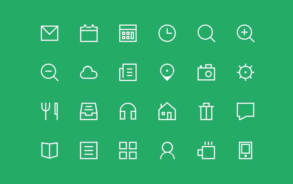 24 Thin Icon set