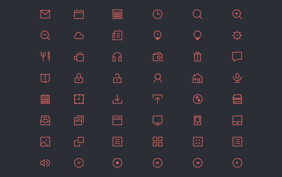 48 Thin Icons