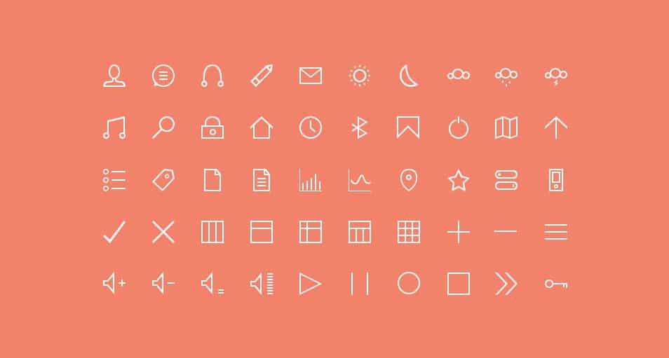 50 Thin Custom Icons