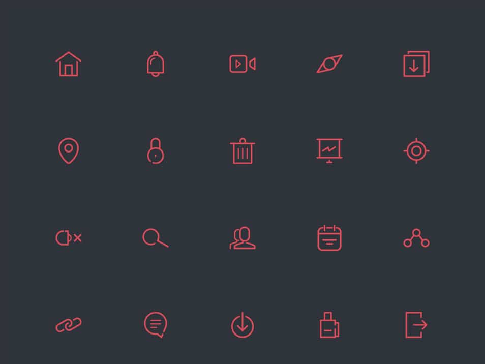 65 Free Line Icon Set