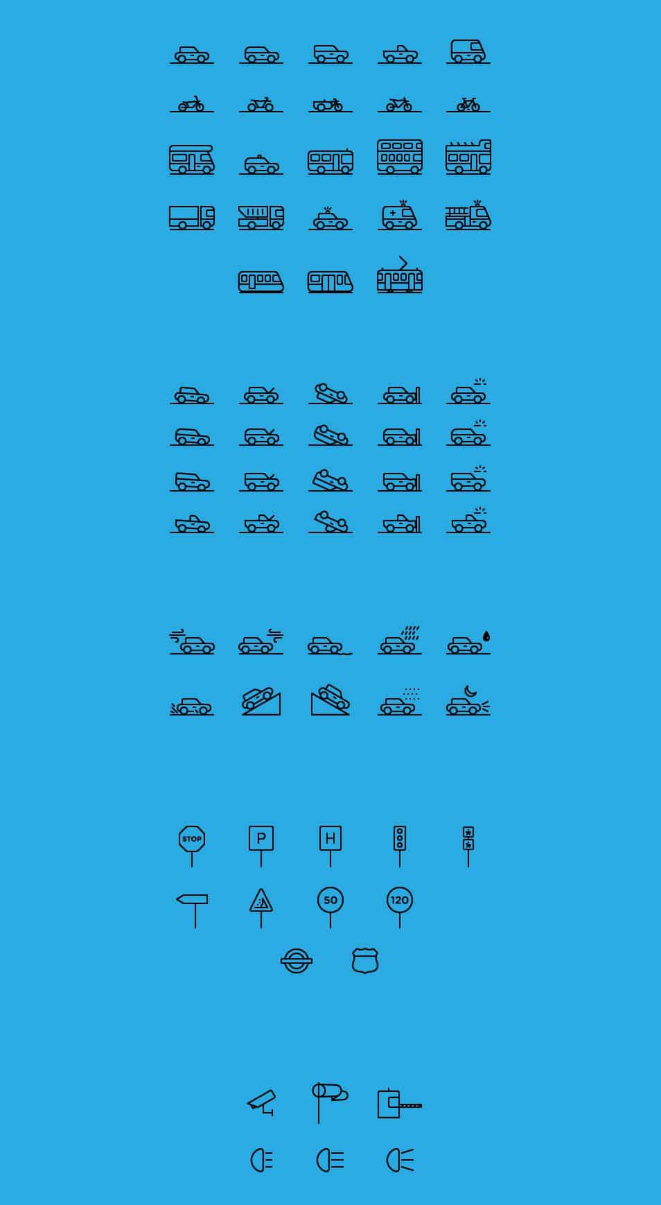 71 Traffic & Transportation Icon Collection