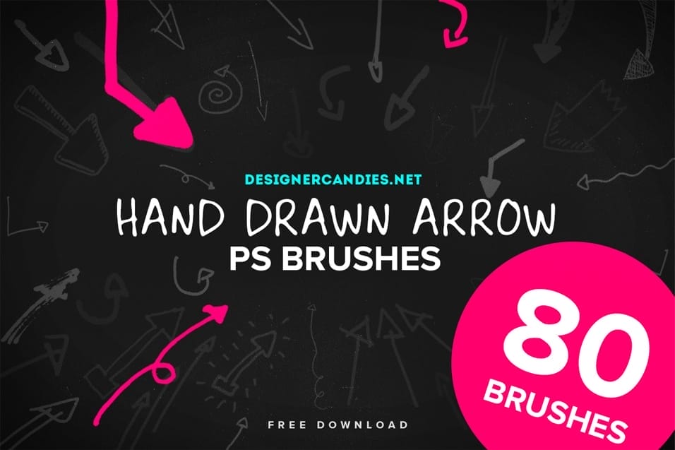Collection of Best Photoshop Brushes 161 80 Hand Drawn Arrows PS Brush Set