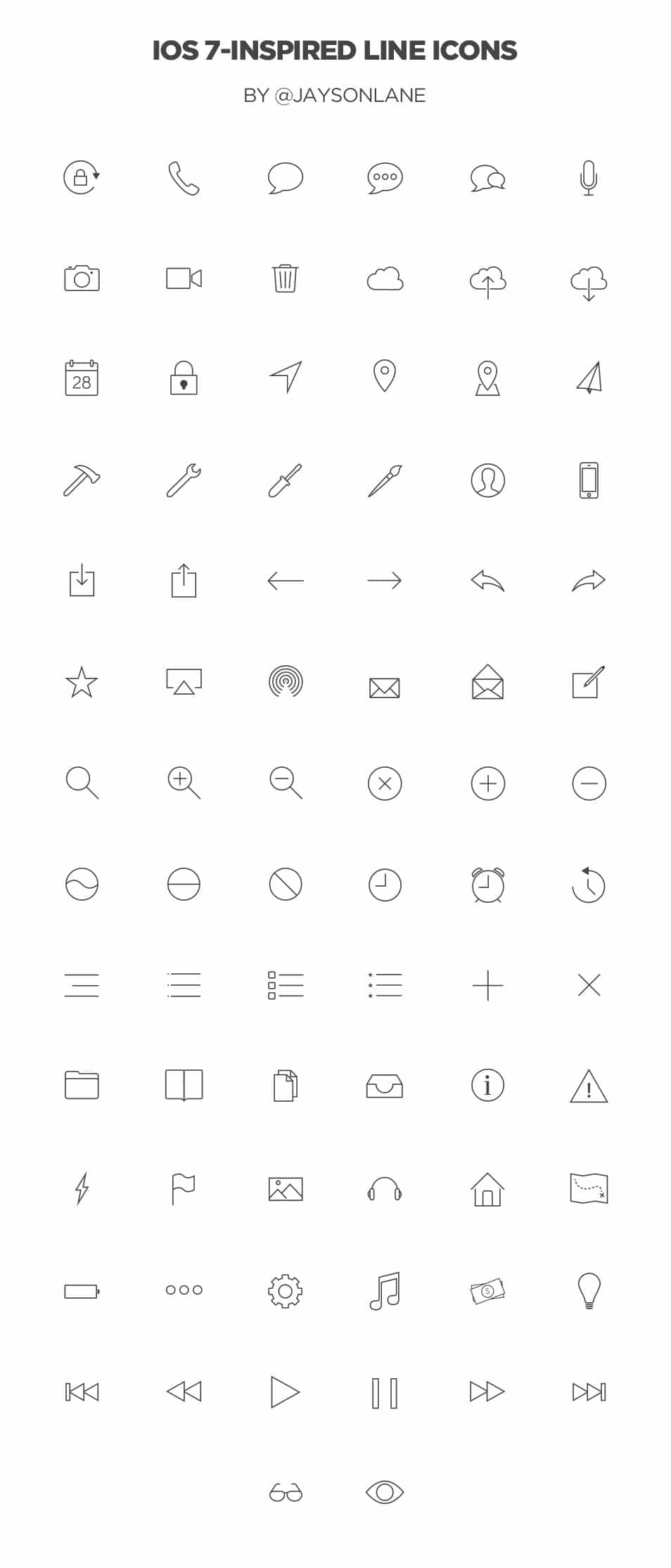 80 iOS7-style line icons