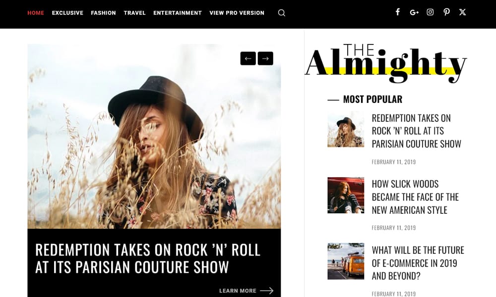 150+ Free Responsive Magazine WordPress Themes 2025 45 Almighty