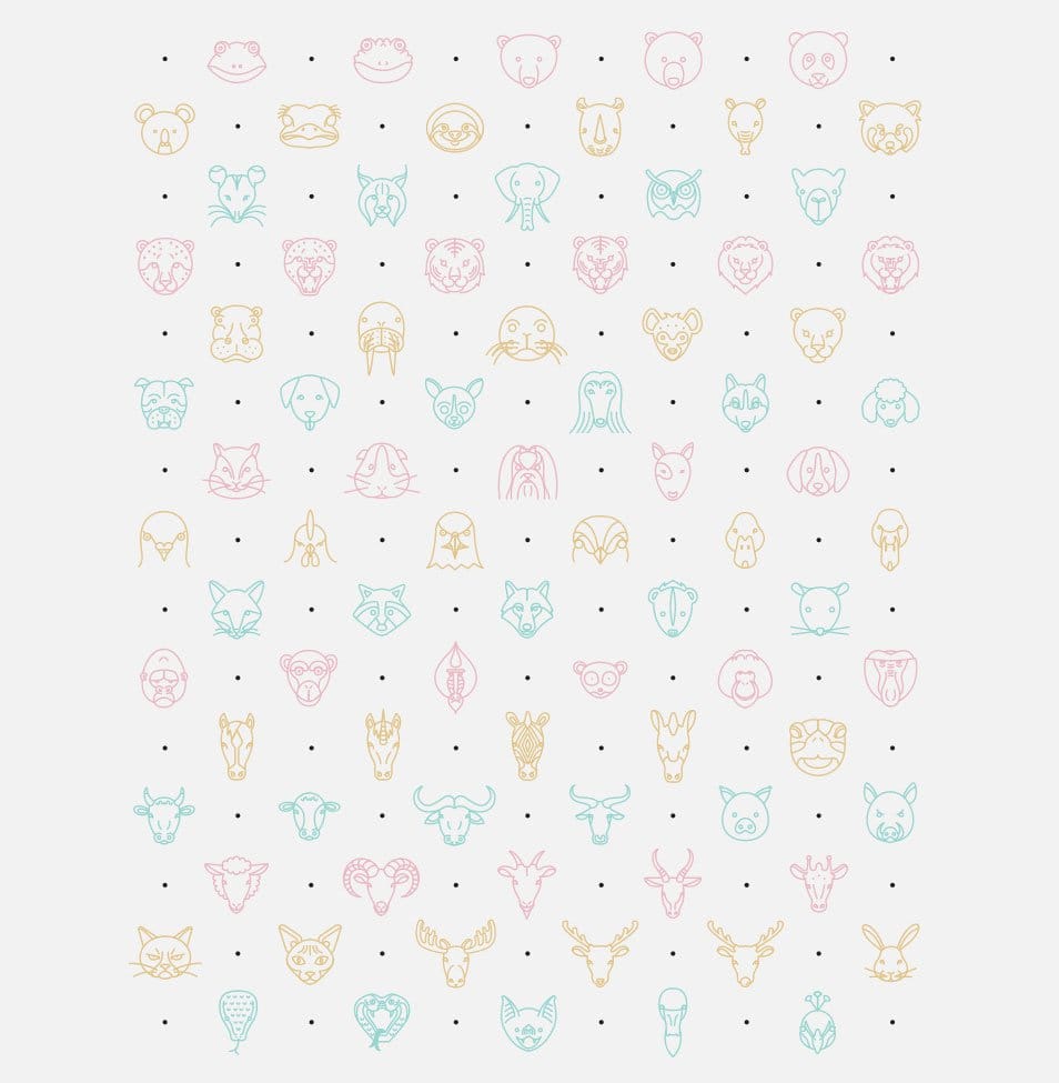 250+ Ultimate Collection of Free Line Icon Sets 160 Animal Line Icon Set