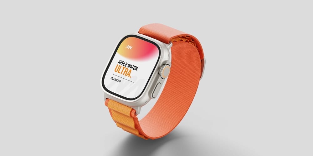 Apple Watch Ultra Mockup PSD