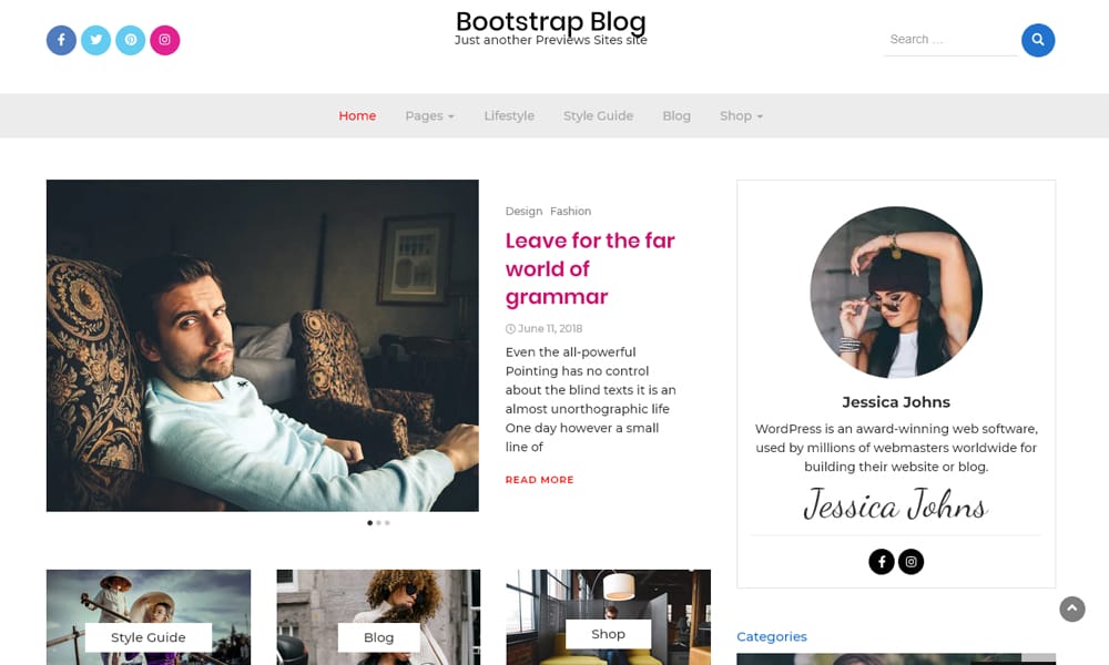 150+ Free Responsive Magazine WordPress Themes 2025 131 Bootstrap Blog