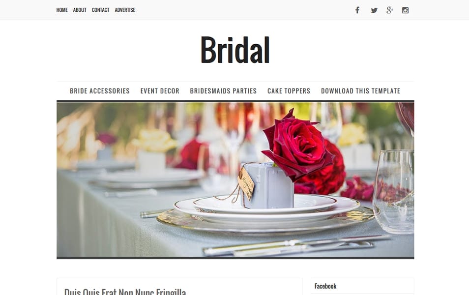 200+ Best Free Responsive Blogger Templates 4 Bridal Responsive Blogger Template