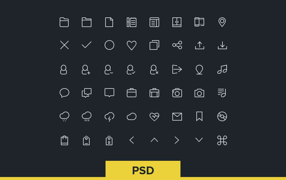 250+ Ultimate Collection of Free Line Icon Sets 96 Budicon - 48 free line icon