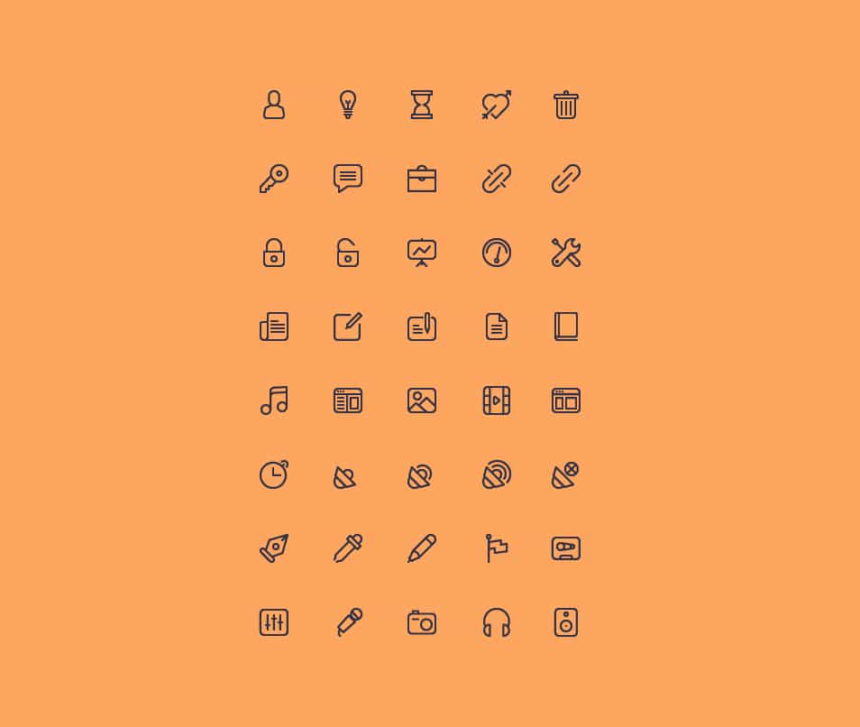 250+ Ultimate Collection of Free Line Icon Sets 68 Cicons: 40 Outline Icons