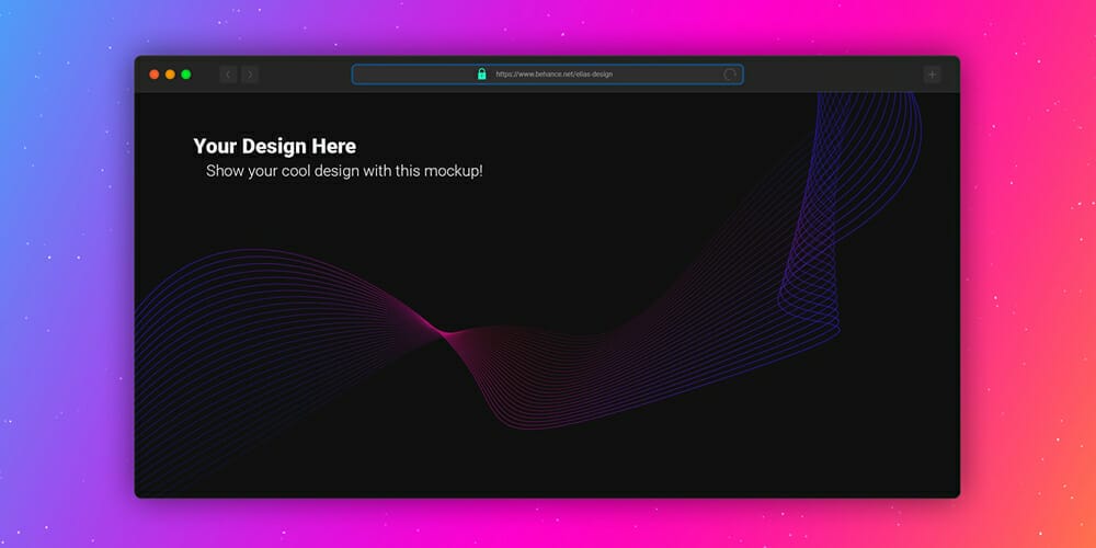 Dark Theme Web Browser Mockup