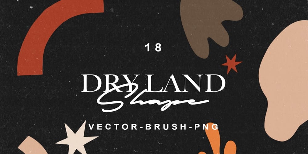 Collection of Best Photoshop Brushes 307 Dry Land Shape Vector