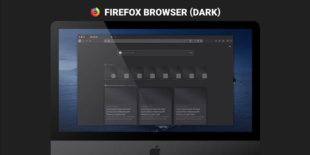 Firefox Browser Mockup Dark