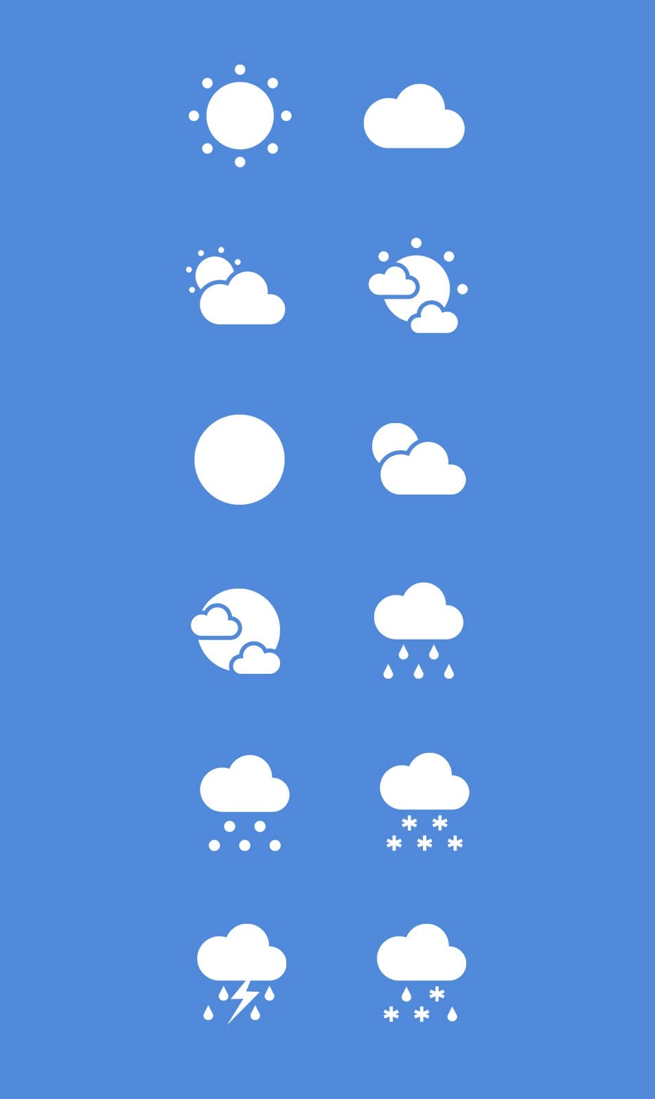 250+ Ultimate Collection of Free Line Icon Sets 131 Flat Weather Icon Set