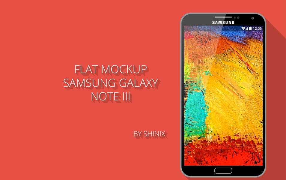 300+ Smartphone Mockup PSD Templates 149 Flat mockup Samsung note III
