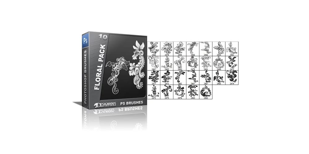 Collection of Best Photoshop Brushes 139 Floral Brushes Pack