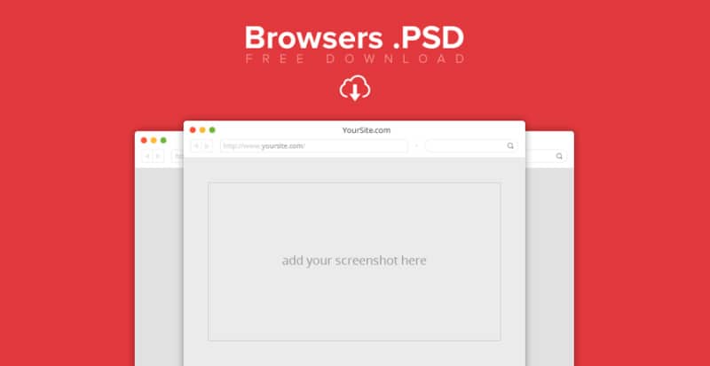 browser mockup flat design