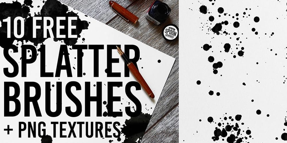 Free Ink Splatter Photoshop Brushes 