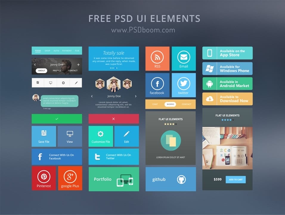 200+ Latest Free UI Kit PSD Collection 34 Free Modern UI Kit PSD