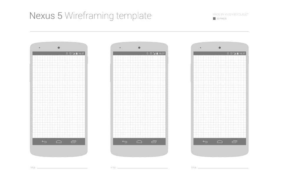 Free Nexus 5 Wireframing template