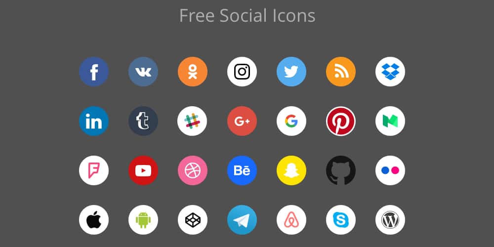 Latest Collection of Free SVG Icons & Illustrations 210 Free Social Icons