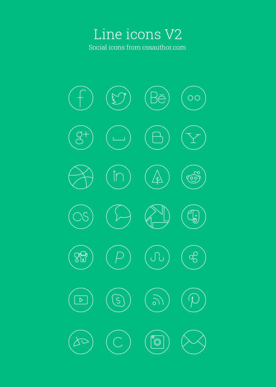 Free Social Media Line Icon Set