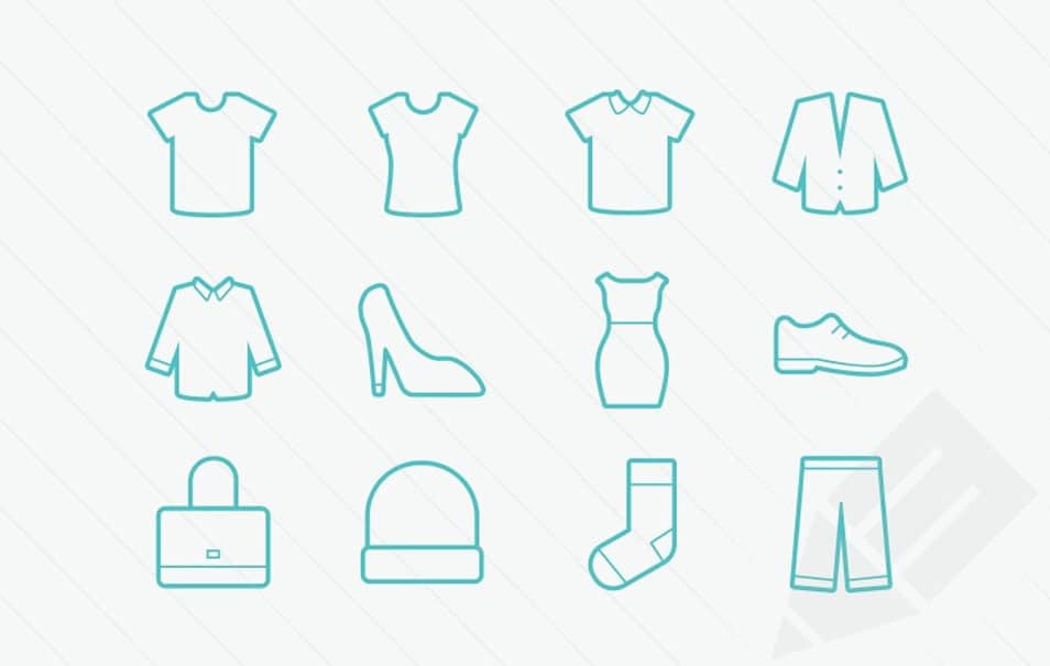 250+ Ultimate Collection of Free Line Icon Sets 196 Free Vector Clothing Icons