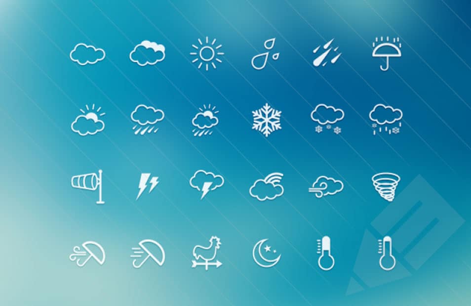250+ Ultimate Collection of Free Line Icon Sets 134 Free Weather Icons