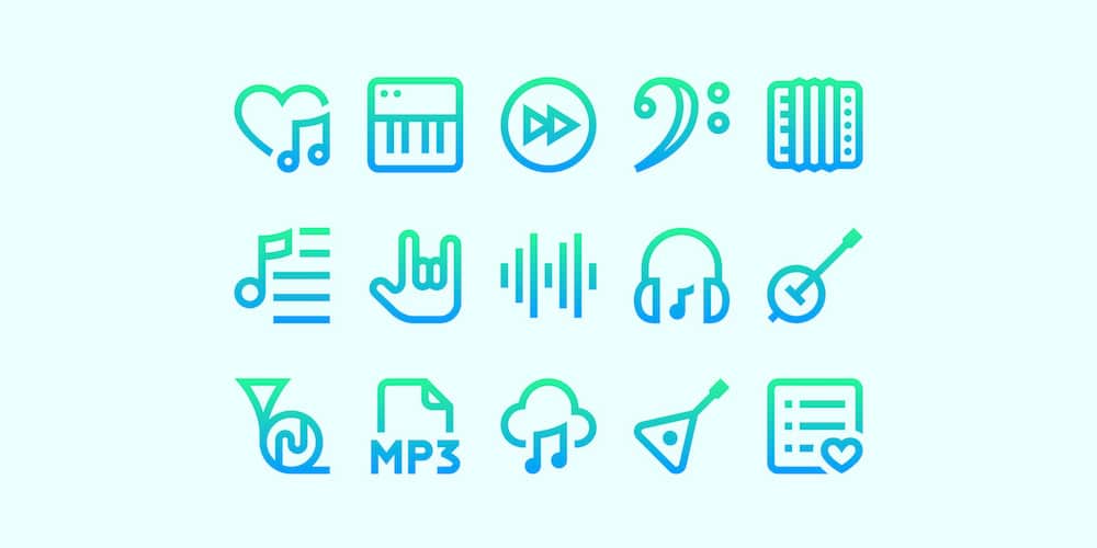 Latest Collection of Free SVG Icons & Illustrations 250 Gradient Music Icons