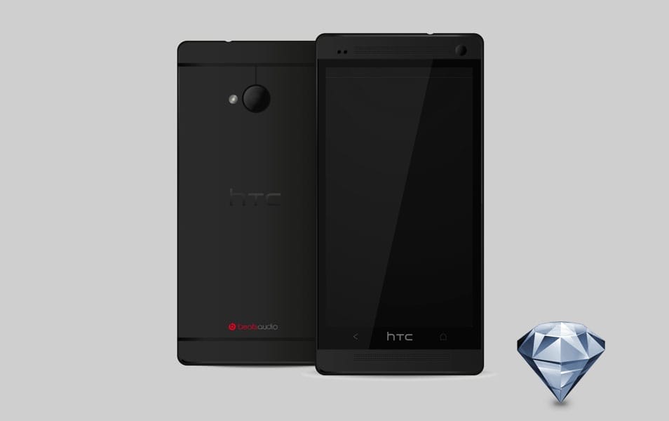 300+ Smartphone Mockup PSD Templates 173 HTC One - Black Edition