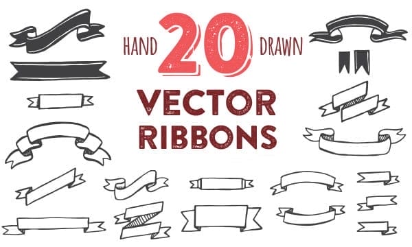 Hand Drawn Vector Ribbons
