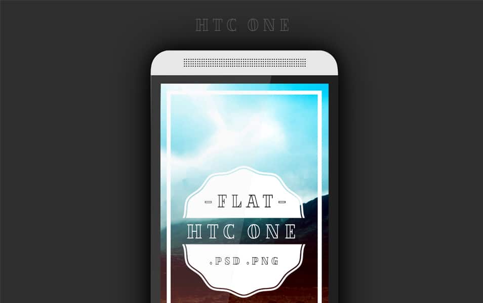 300+ Smartphone Mockup PSD Templates 154 Htc One Flat PSD