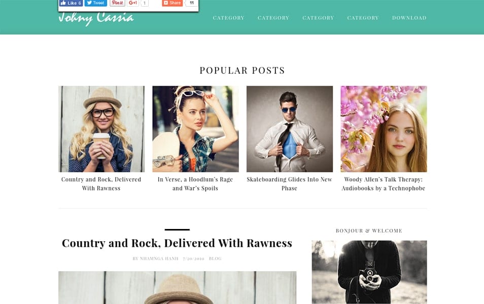 Johny Cassia Responsive Blogger Template