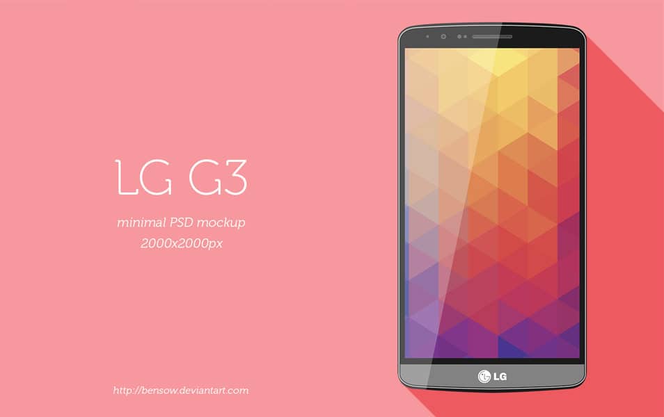 300+ Smartphone Mockup PSD Templates 234 LG G3 Minimal PSD