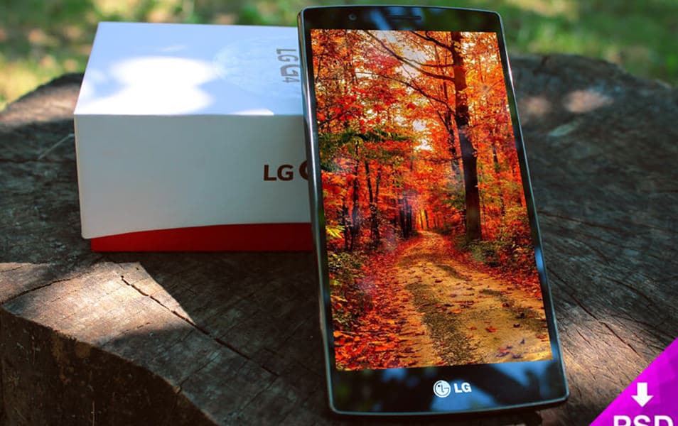 LG G3 Smartphone Nature Mockup