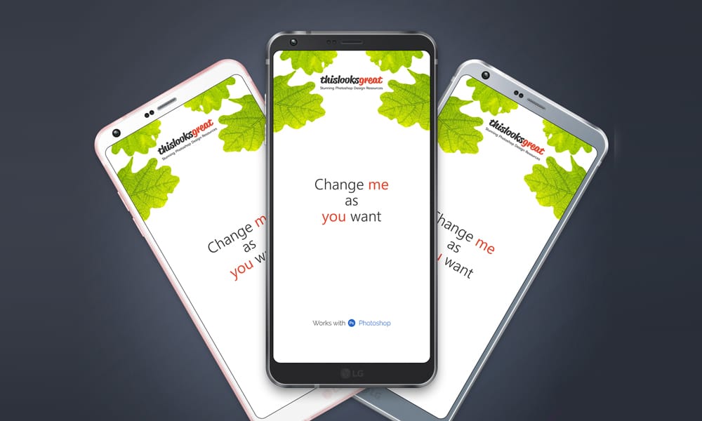 300+ Smartphone Mockup PSD Templates 178 LG G6 Smartphone Mockup PSD